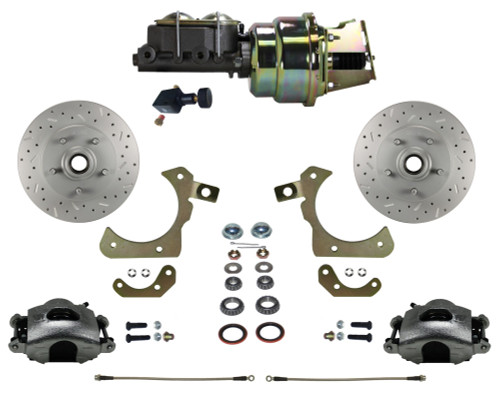 Power Front Kit W/ Drilled Rotors & Zinc Plated Calipers - LEED Brakes FC1010-K105X