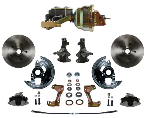 Power 2" Drop Spindle Kit W/ Plain Rotors & Zinc Plated Calipers - LEED Brakes FC1003-M1A1