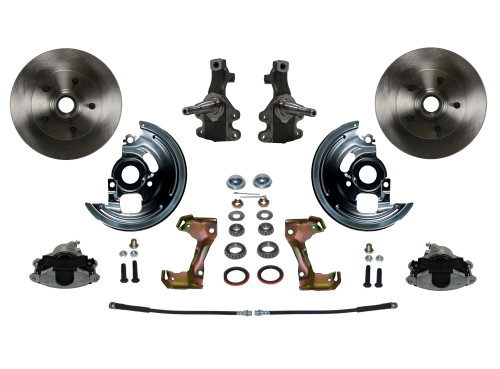 2" Drop Spindle Kit W/ Plain Rotors & Zinc Plated Calipers - LEED Brakes FC1003SM