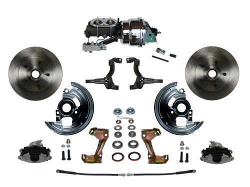Power Front Kit W/ Plain Rotors & Zinc Plated Calipers - LEED Brakes FC1002-LBB2