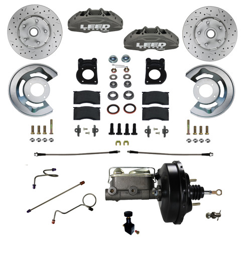 Power Front Kit W/ Drilled Rotors & Anodized Calipers - LEED Brakes FC0008-W405X