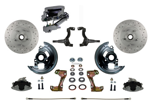 Manual Front Kit W/ Drilled Rotors & Zinc Plated Calipers - LEED Brakes FC1002-FA1X