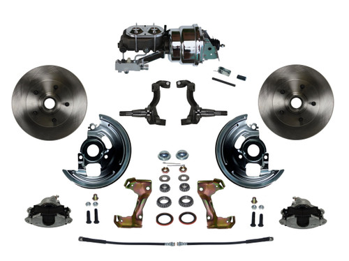 Power Front Kit W/ Plain Rotors & Zinc Plated Calipers - LEED Brakes FC1002-LBB4