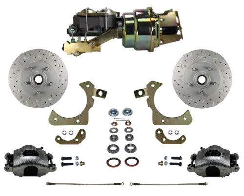 Power Front Kit W/ Drilled Rotors & Zinc Plated Calipers - LEED Brakes FC1010-K1A3X