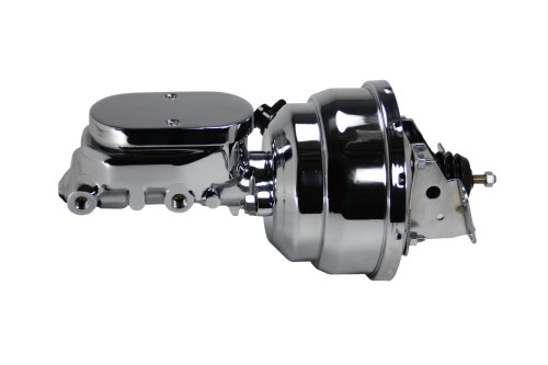 Power Booster Kit 8" Dual Booster 1" Flat Top (Chrome) - LEED Brakes PBKT1049