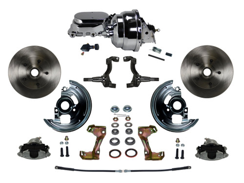 Power Front Kit W/ Plain Rotors & Zinc Plated Calipers - LEED Brakes FC1002-N605