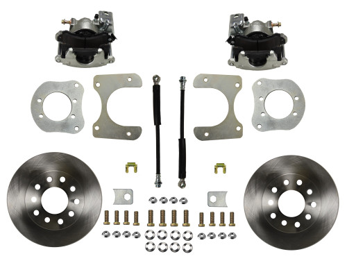 Rear Disc Brake Kit  W/ Plain Rotors & Zinc Plated Calipers - LEED Brakes RC4001