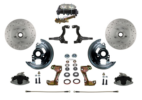 Manual Front Kit W/ Drilled Rotors & Zinc Plated Calipers - LEED Brakes FC1006-3A3X