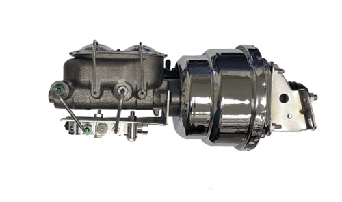 Power Booster Kit 7" Dual Booster 1-1/8" Bore Master Disc/Drum (Chrome) - LEED Brakes PBKT1023