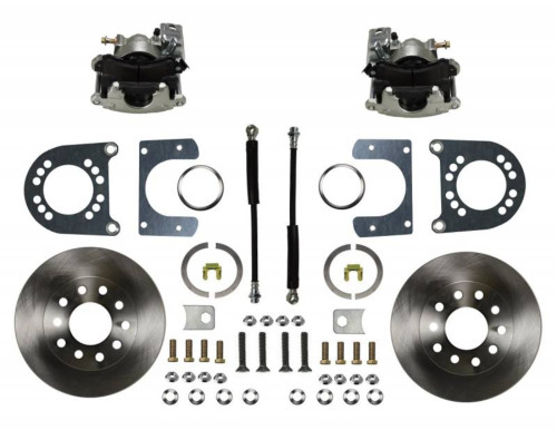 Rear Disc Brake Kit  W/ Plain Rotors & Zinc Plated Calipers - LEED Brakes RC0001
