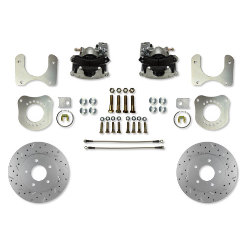 Rear Disc Brake Kit W/ Drilled Rotors & Zinc Plated Calipers