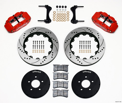 Wilwood Narrow Superlite 6R Front Hat Kit 14.00in Drill Red 1994-2004 Mustang - 140-9117-DR