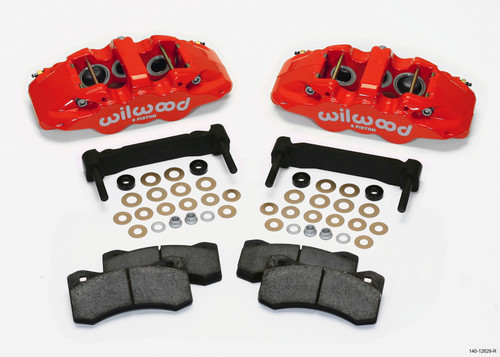 Wilwood AERO6 Front Caliper & Bracket Kit - Red 97-13 C5/C6 Corvette w/ OEM HD/Z51 Rotors - 140-12629-R