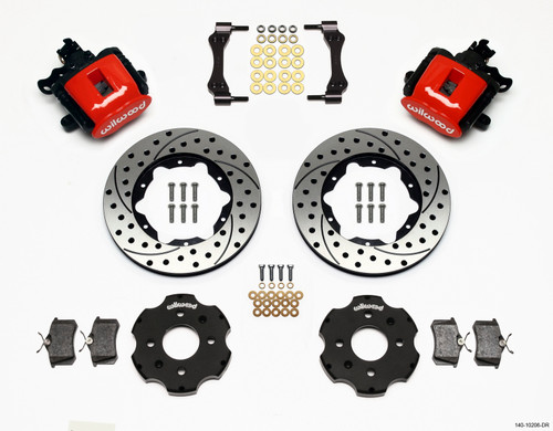 Wilwood Combination Parking Brake Rear Kit 11.00in Drilled Red Civic / Integra Disc 2.39 Hub Offset - 140-10206-DR