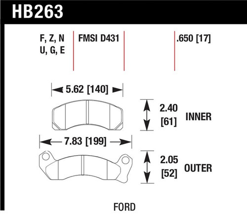 Hawk HPS Street Brake Pads - HAWKHB263F.650
