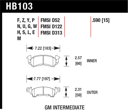 Hawk Blue 9012 Front Brake Pads - HAWKHB103E.590