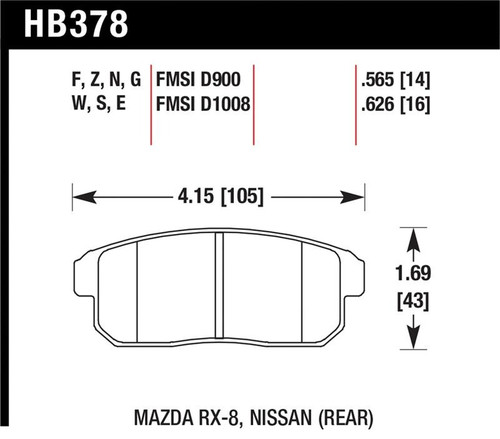 Hawk HPS Street Rear Brake Pads (D1008) - HAWKHB378F.565