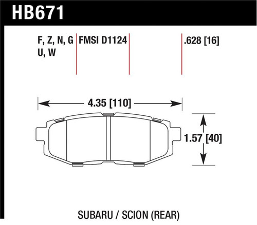 Hawk HPS Street Rear Brake Pads - HAWKHB671F.628