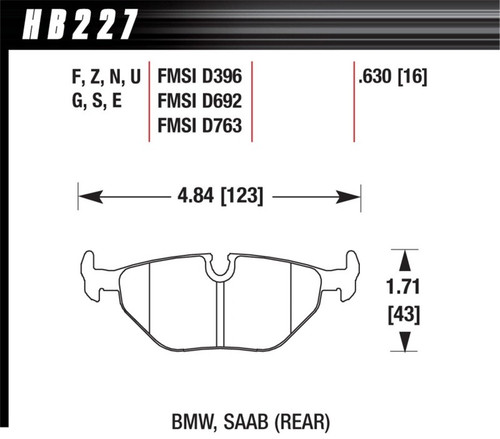 Hawk DTC-60 Race Rear Brake Pads - HAWKHB227G.630