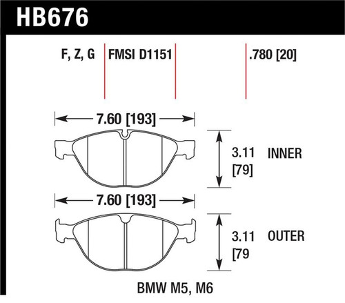 Hawk HPS Street Front Brake Pads - HAWKHB676F.780