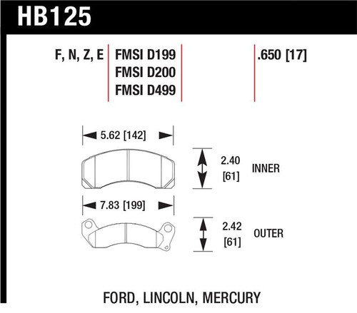 Hawk HPS Street Brake Pads - HAWKHB125F.650