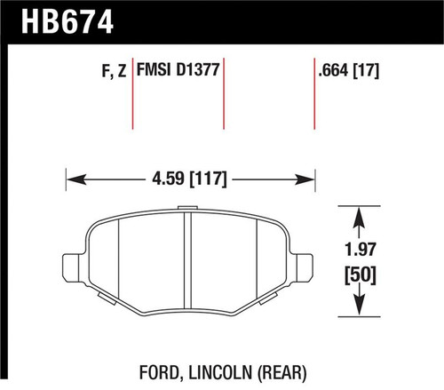 Hawk HPS Rear Brake Pads - HAWKHB674F.664