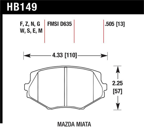 Hawk DTC-60 Race Front Brake Pads (D635) - HAWKHB149G.505
