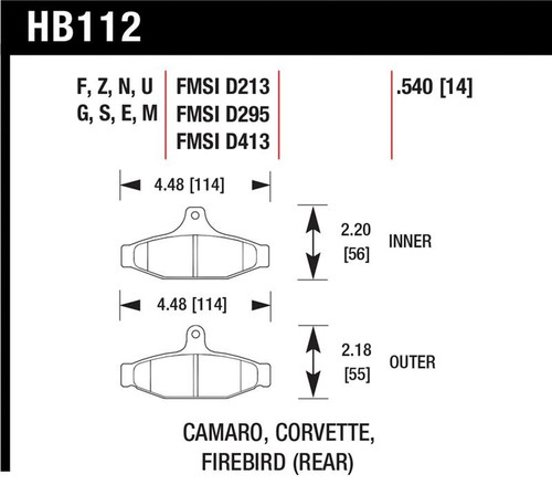 Hawk HP+ Street Rear Brake Pad - HAWKHB112N.540