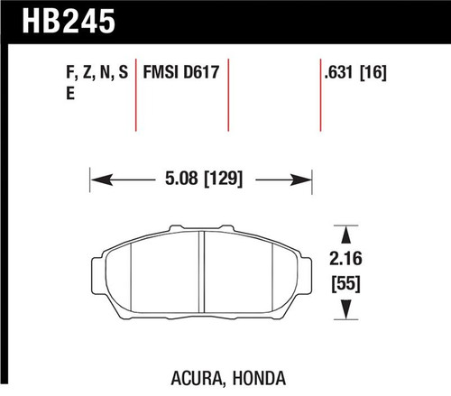 Hawk DTC-60 Race Front Brake Pads - HAWKHB245G.631