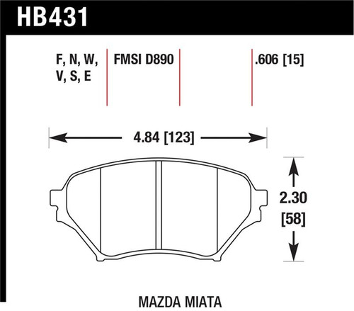 Hawk Blue 9012 Front Brake Pads D890 - HAWKHB431E.606