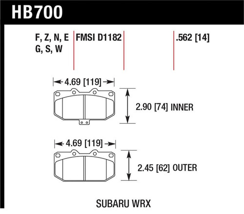 Hawk DTC-30 Front Race Brake Pads - HAWKHB700W.562