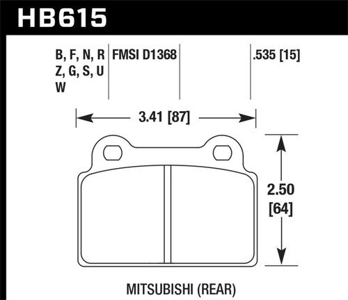 Hawk HPS Street Rear Brake Pads - HAWKHB615F.535