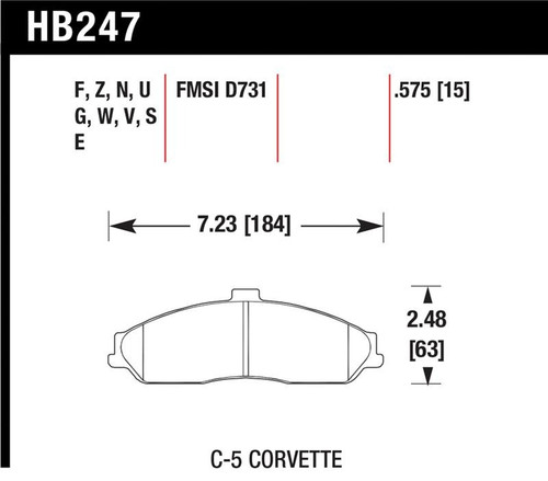 Hawk HPS 5.0 Front Brake Pads - HAWKHB247B.575