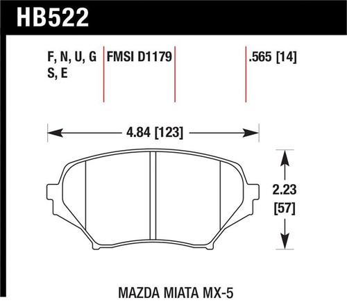 Hawk HP+ Street Front Brake Pads - HAWKHB522N.565
