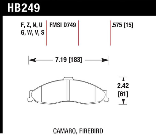 Hawk HP+ Street Front Brake Pads - HAWKHB249N.575