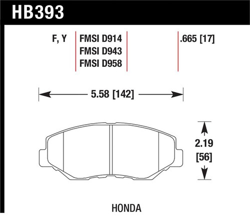 Hawk HPS Street Front Brake Pads - HAWKHB393F.665