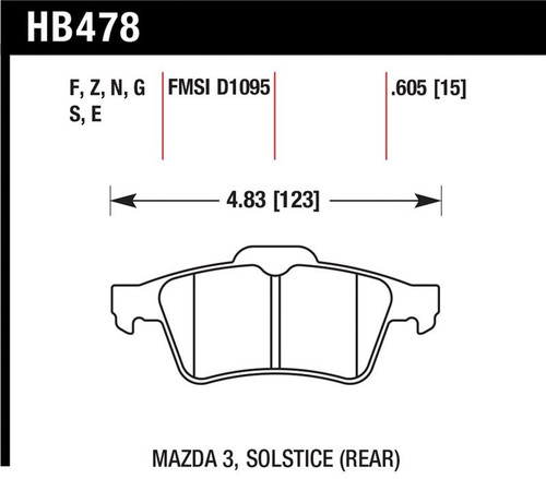 Hawk HPS Street Rear Brake Pads - HAWKHB478F.605