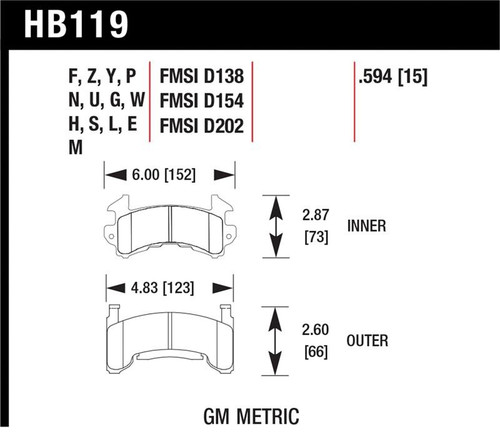 Hawk Blue 9012 Race Brake Pads - HAWKHB119E.594