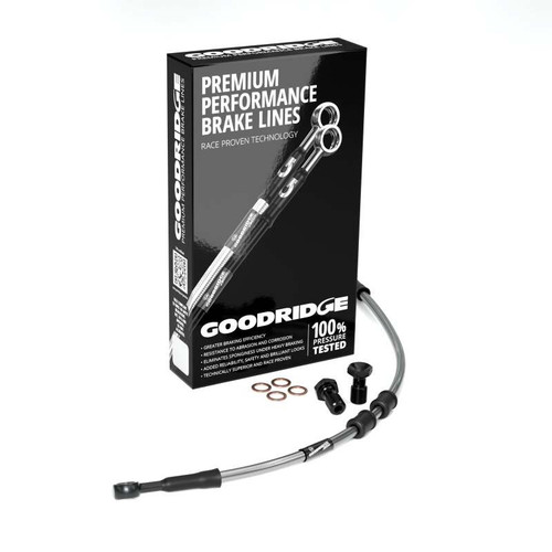 Goodridge -2in Clear Brake Line Kit w/Black Fittings - HD0097-3FB-CL-2