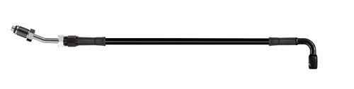 Goodridge 70in Universal Clutch Line w/Blk Zinc Fittings & Blk Hose - 90Deg Banjo w/20Deg 7/16 UNF - HD1091-1CB-BK70