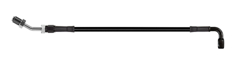 Goodridge 68in Universal Clutch Line w/Black Zinc Fittings & Black Hose - 90Deg Banjo w/AN3 Fitting - HD2090-1CB-BK68