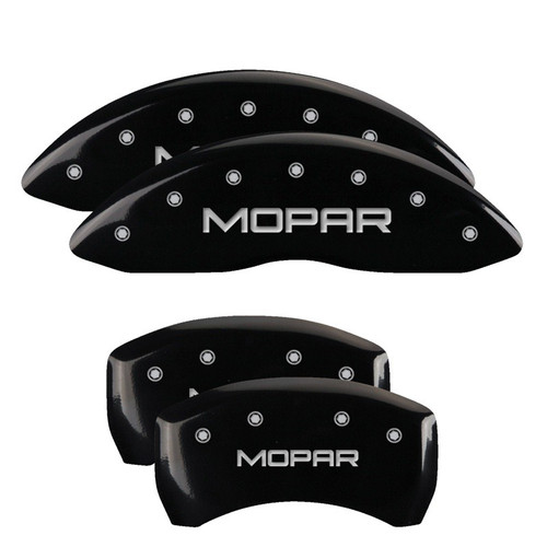 MGP 4 Caliper Covers Engraved Front & Rear MOPAR Black - 12005SMOPBK