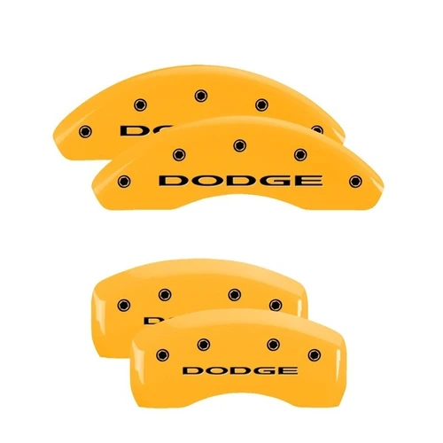MGP 4 Caliper Covers Engraved Front & Rear With out stripes/Dodge Yellow - 12198SDD4YL