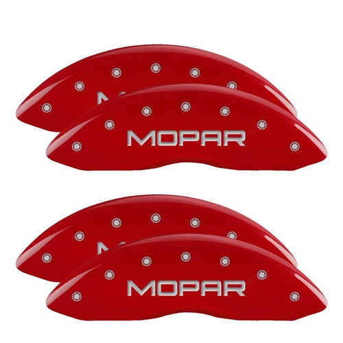 MGP 4 Caliper Covers Engraved Front & Rear MOPAR Red - 12203SMOPRD
