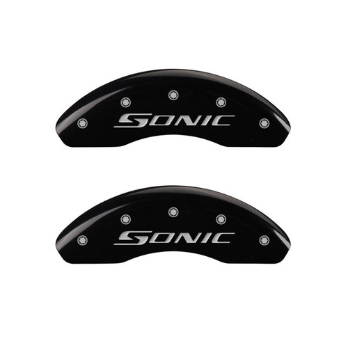 MGP Front set 2 Caliper Covers Engraved Front Sonic Black - 14213FSNCBK