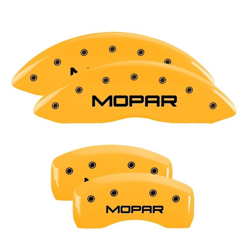 MGP 4 Caliper Covers Engraved Front & Rear MOPAR Yellow - 12192SMOPYL