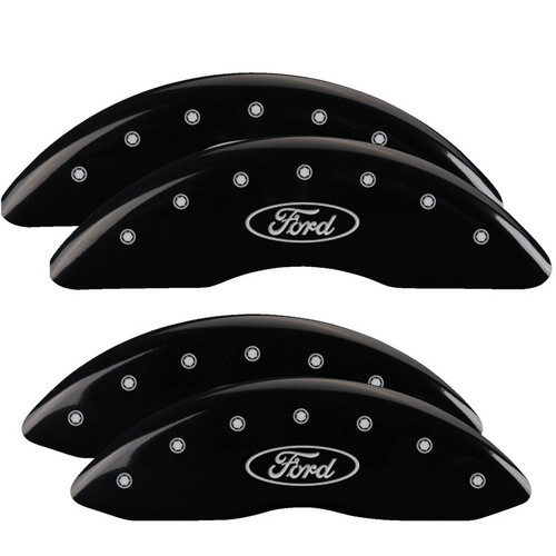 MGP 4 Caliper Covers Engraved Front & Rear Oval logo/Ford Black - 10235SFRDBK