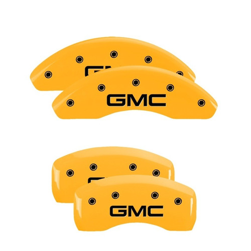 MGP 4 Caliper Covers Engraved Front & Rear GMC Yellow - 34215SGMCYL