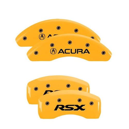MGP 4 Caliper Covers Engraved Front Acura Rear RSX Yellow - 39003SRSXYL