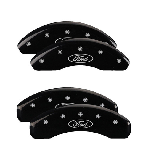 MGP 4 Caliper Covers Engraved Front & Rear Oval logo/Ford Black - 10227SFRDBK